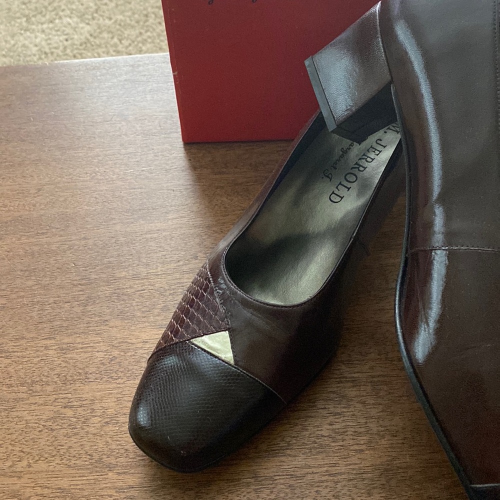 M. Jerrold Spanish leather heels